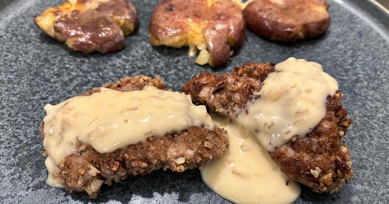 Pecan Crusted Chicken with Beurre Blanc Sauce