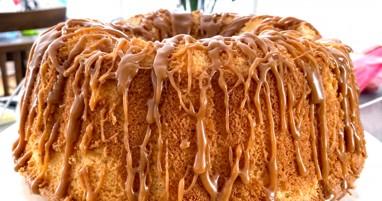 Caramel-Drizzled Chiffon Cake